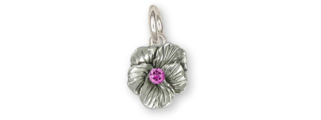 Pansy Birthstone Charms Pansy Birthstone Charm Sterling Silver Pansy Flower Jewelry Pansy Birthstone jewelry