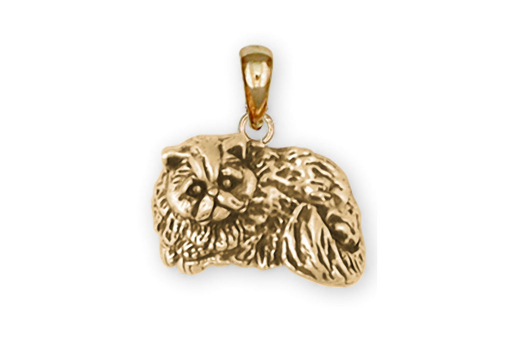 Persian Cat Charms Persian Cat Pendant 14k Gold Persian Cat Jewelry Persian Cat jewelry