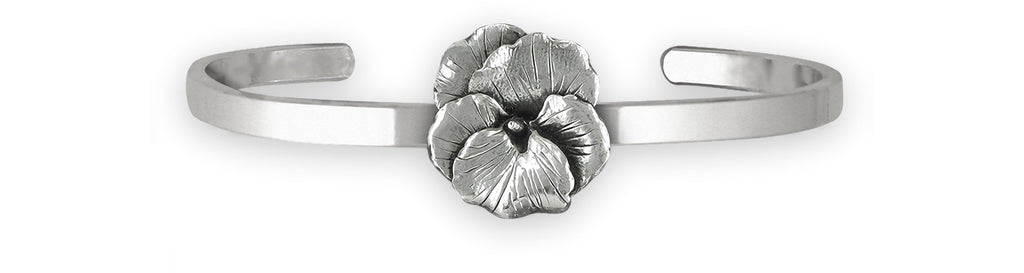 Pansy Flower Charms Pansy Flower Bracelet Sterling Silver Pansy Jewelry Pansy Flower jewelry