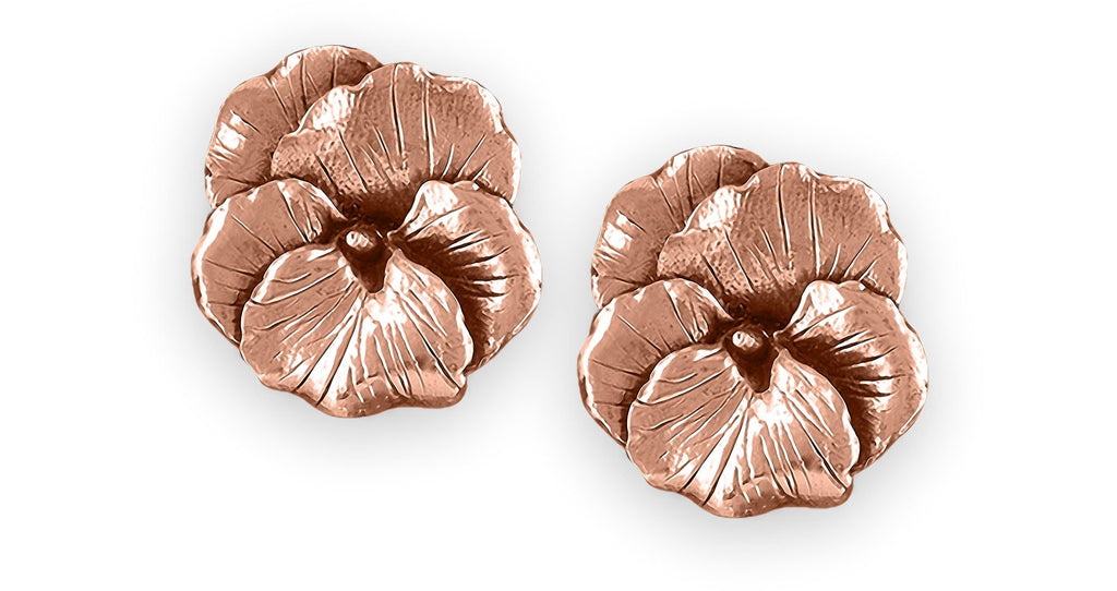 Pansy Flower Charms Pansy Flower Earrings 14k Rose Gold Vermeil Pansy Jewelry Pansy Flower jewelry