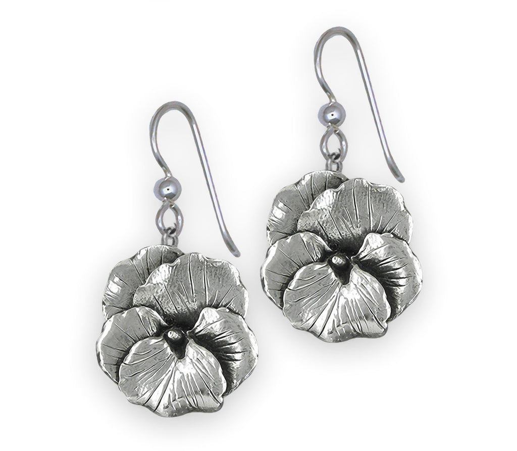 Pansy Flower Charms Pansy Flower Earrings Sterling Silver Pansy Jewelry Pansy Flower jewelry