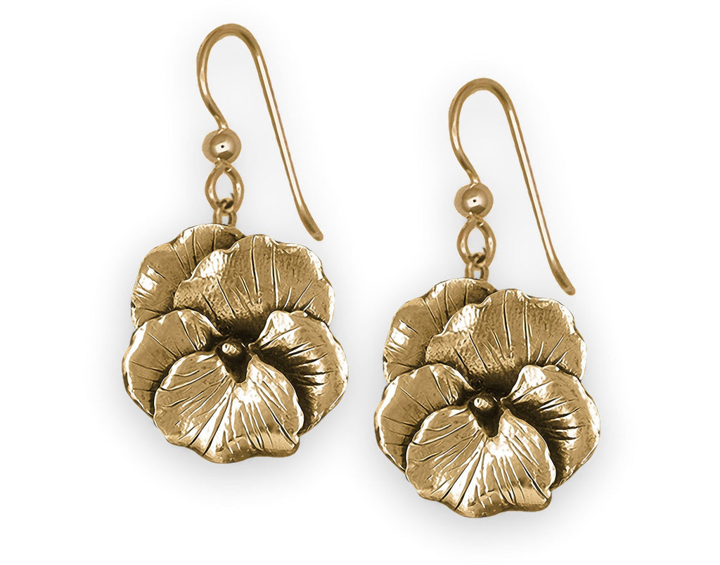 Pansy Flower Charms Pansy Flower Earrings 14k Gold Vermeil Pansy Jewelry Pansy Flower jewelry