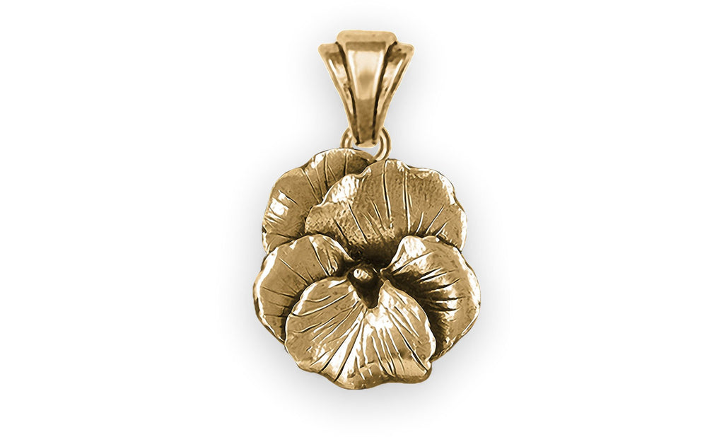 Pansy Flower Charms Pansy Flower Pendant 14k Gold Pansy Jewelry Pansy Flower jewelry