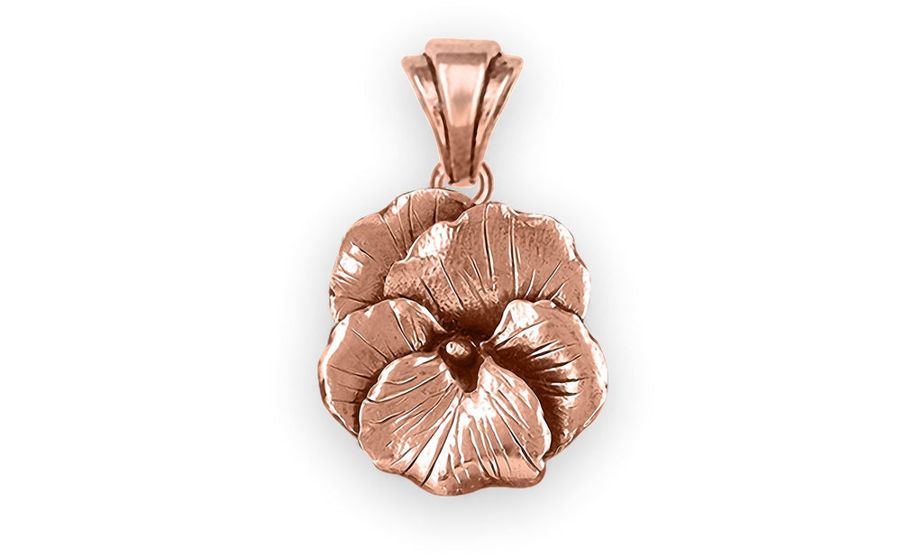 Pansy Flower Charms Pansy Flower Pendant 14k Rose Gold Vermeil Pansy Jewelry Pansy Flower jewelry