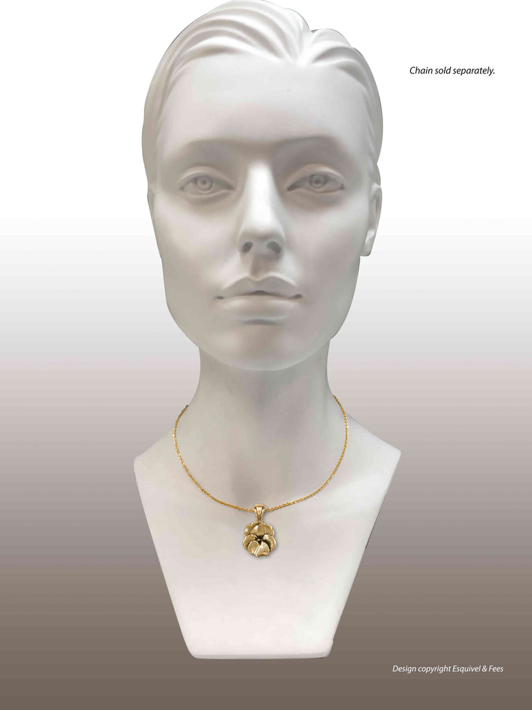 Pansy Flower Jewelry 14k Gold Vermeil Handmade Pansy Pendant  PSY1-PVM
