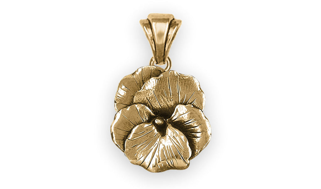 Pansy Flower Charms Pansy Flower Pendant 14k Gold Vermeil Pansy Jewelry Pansy Flower jewelry
