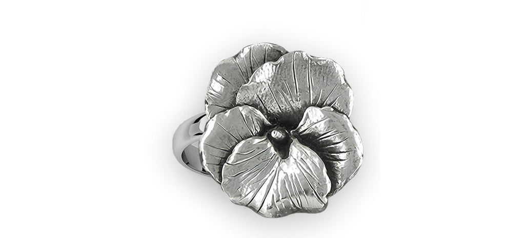 Pansy Flower Charms Pansy Flower Ring Sterling Silver Pansy Jewelry Pansy Flower jewelry