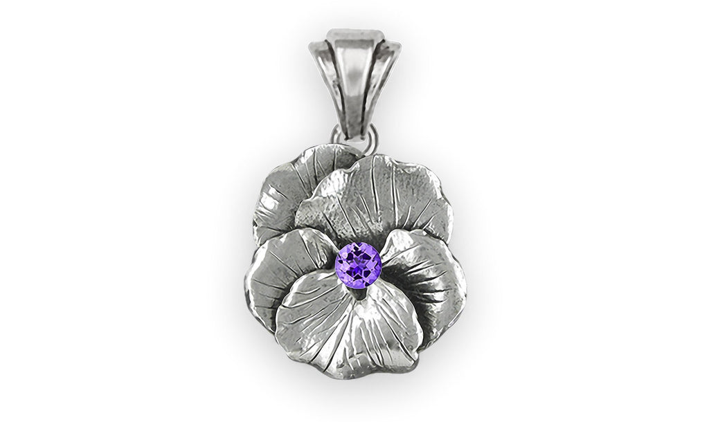 Pansy Flower Charms Pansy Flower Pendant Sterling Silver  Pansy Birthstone Jewelry Pansy Flower jewelry