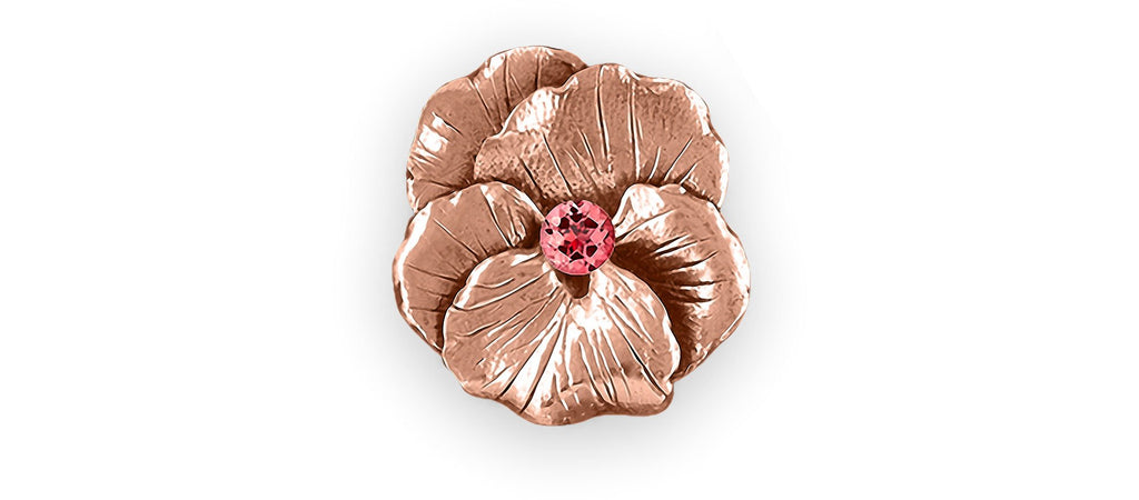 Pansy Flower Charms Pansy Flower Ring 14k Rose Gold Pansy Birthstone Jewelry Pansy Flower jewelry