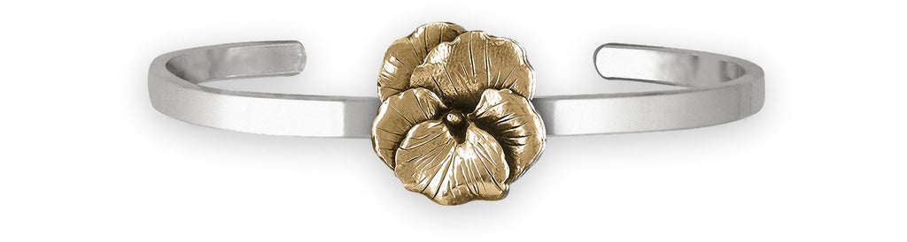 Pansy Flower Charms Pansy Flower Bracelet Silver And 14k Gold Pansy Jewelry Pansy Flower jewelry