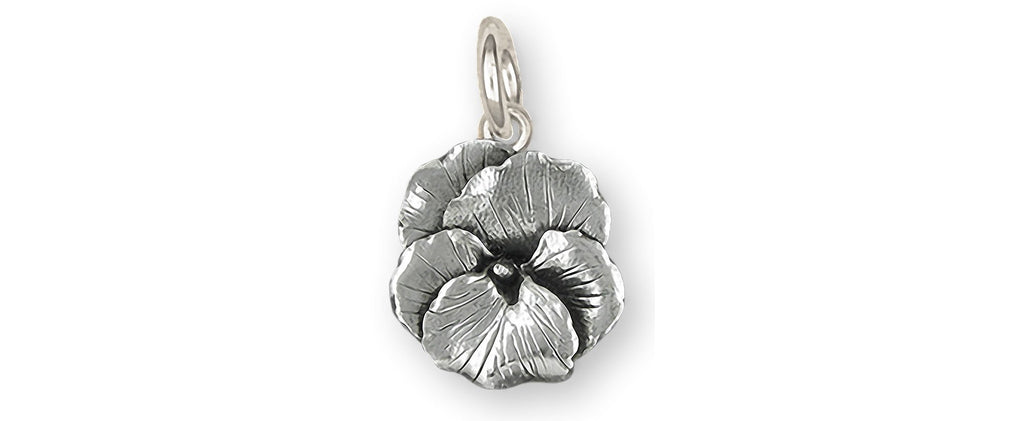 Pansy Charms Pansy Charm Sterling Silver Pansy Flower Jewelry Pansy jewelry