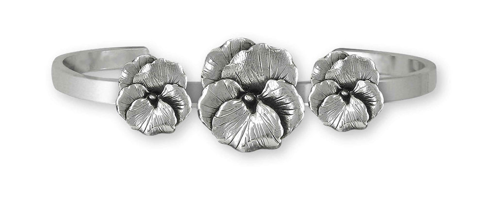 Pansy Charms Pansy Bracelet Sterling Silver Pansy Flower Jewelry Pansy jewelry