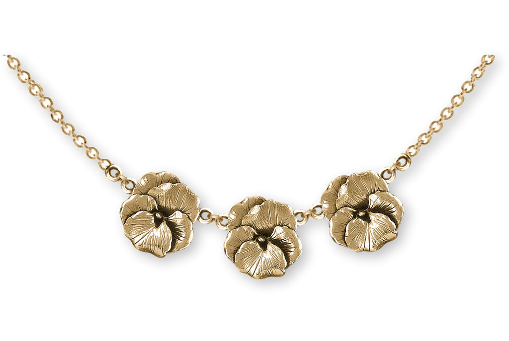 Pansy Charms Pansy Necklace 14k Gold Vermeil Pansy Flower Jewelry Pansy jewelry
