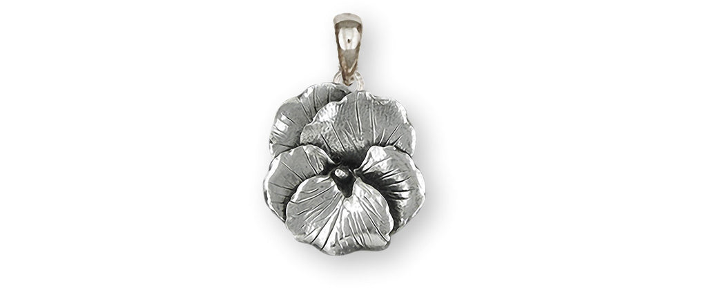Pansy Charms Pansy Pendant Sterling Silver Pansy Flower Jewelry Pansy jewelry