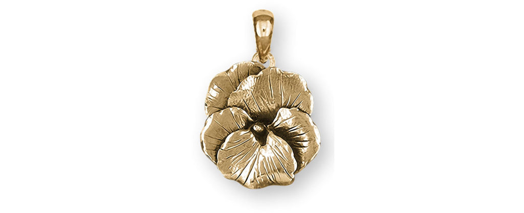 Pansy Charms Pansy Pendant 14k Gold Pansy Flower Jewelry Pansy jewelry