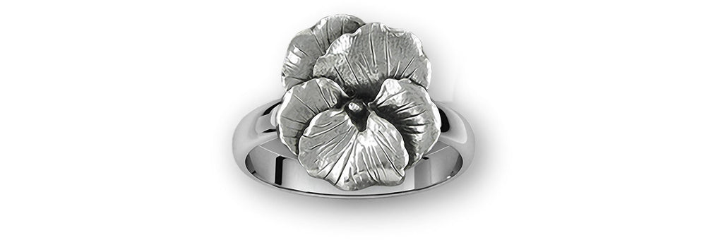 Pansy Charms Pansy Ring Sterling Silver Pansy Flower Jewelry Pansy jewelry
