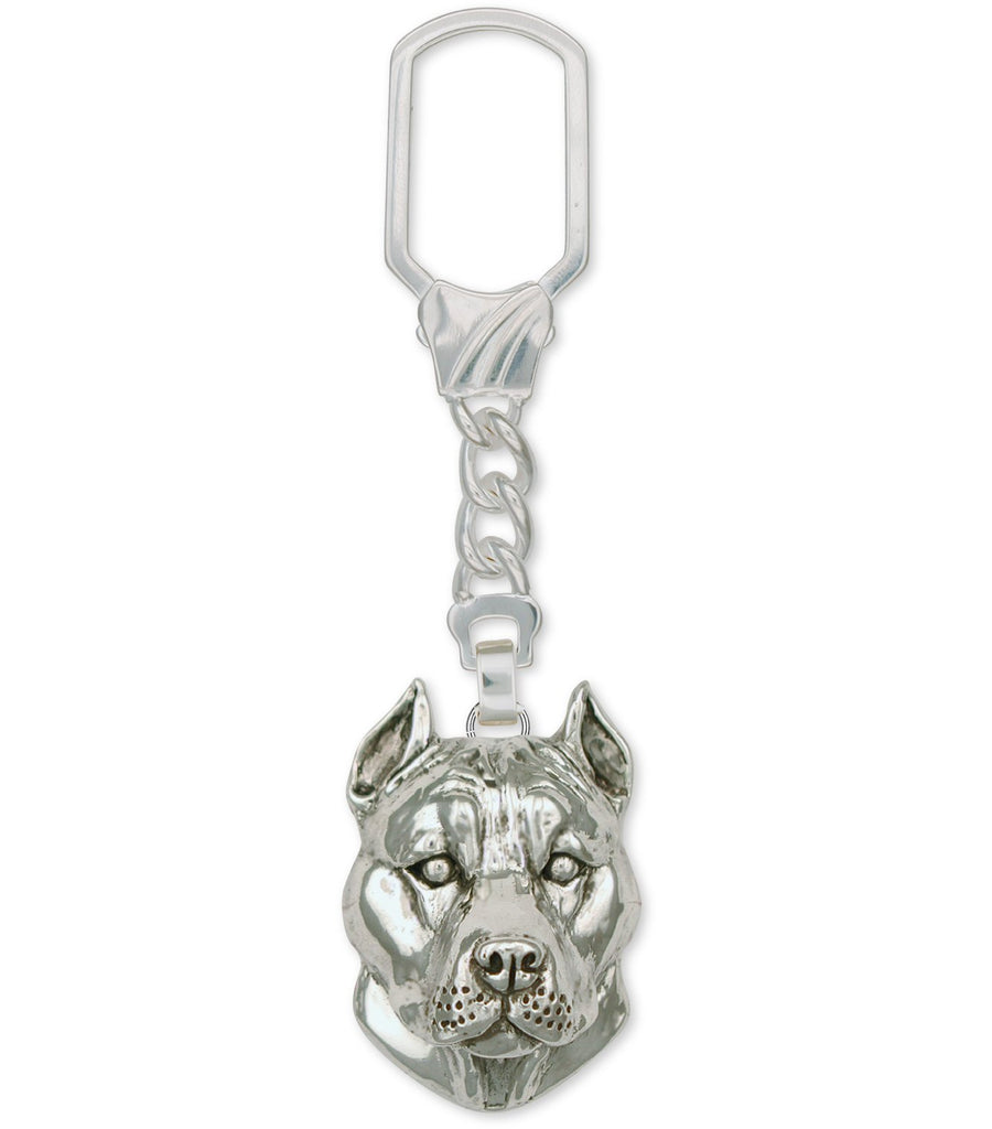 Pit Bull Charms Pit Bull Key Ring Sterling Silver Pit Bull Jewelry Pit Bull jewelry