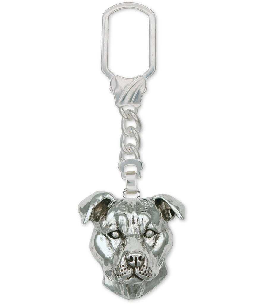 Pit Bull Charms Pit Bull Key Ring Sterling Silver Pit Bull Jewelry Pit Bull jewelry