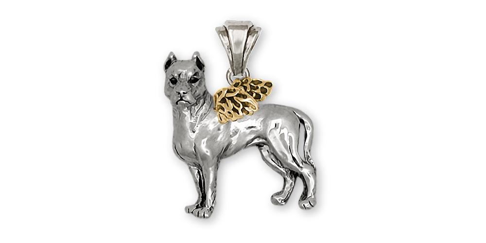 Pit Bull Charms Pit Bull Pendant Silver And 14k Gold Pit Bull Jewelry Pit Bull jewelry