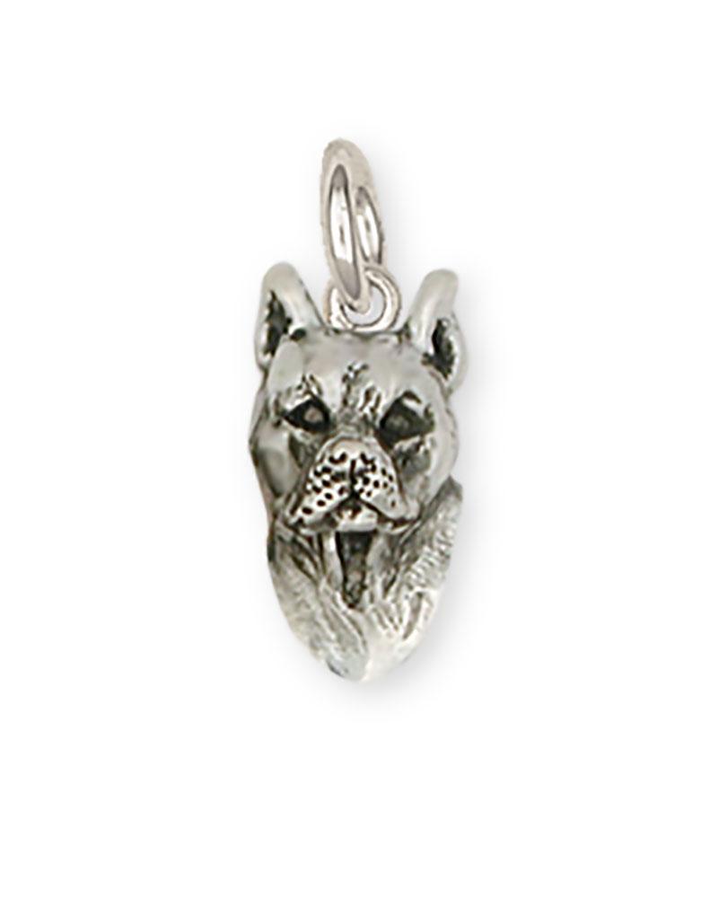 Pit Bull Charms Pit Bull Charm Sterling Silver Pit Bull Jewelry Pit Bull jewelry