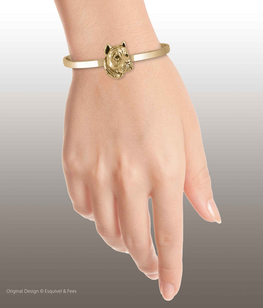 Pit Bull Jewelry 14k Gold Vermeil Handmade Pit Bull Bracelet  PTB13-CBVM