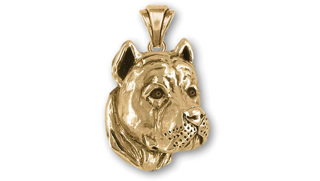 Pit Bull Charms Pit Bull Pendant 14k Yellow Gold Pit Bull Jewelry Pit Bull jewelry