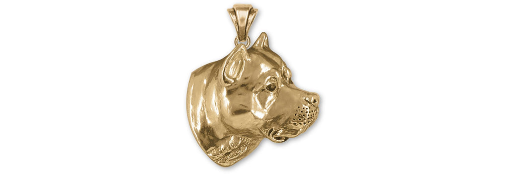 Pit Bull Charms Pit Bull Pendant 14k Yellow Gold Pit Bull Jewelry Pit Bull jewelry