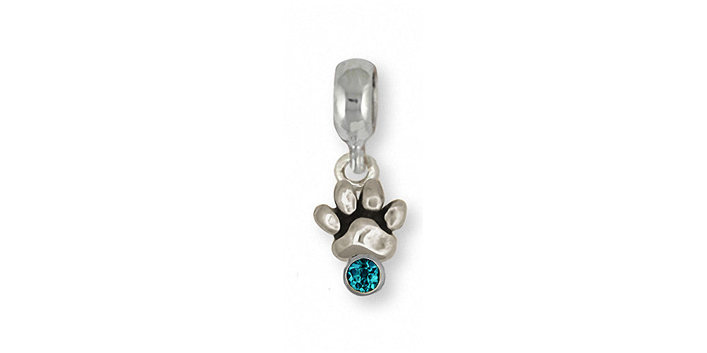 Dog Paw Charms Dog Paw Charm Slide Sterling Silver Dog Jewelry Dog Paw jewelry