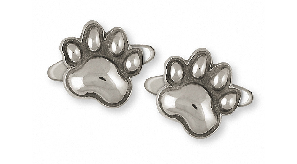 Dog Paw Charms Dog Paw Cufflinks Sterling Silver Dog Jewelry Dog Paw jewelry