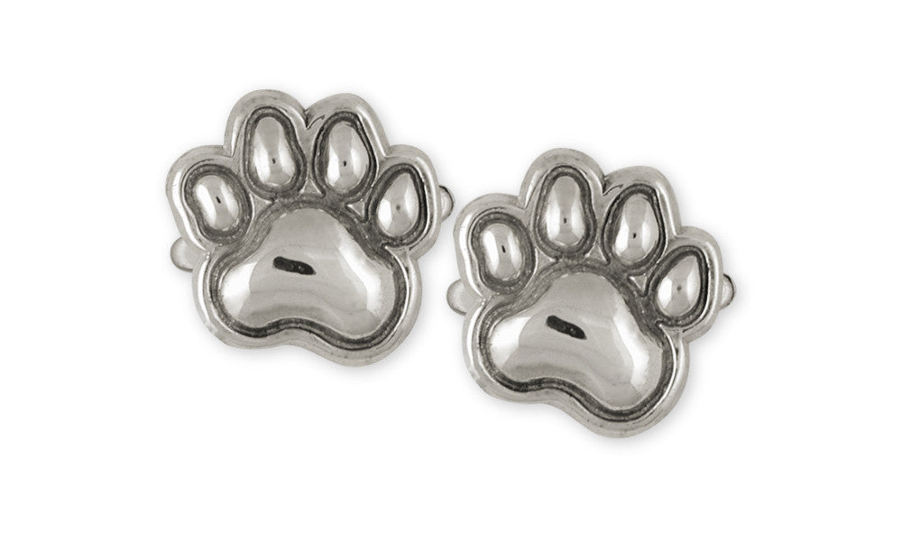 Dog Paw Charms Dog Paw Cufflinks Sterling Silver Dog Jewelry Dog Paw jewelry