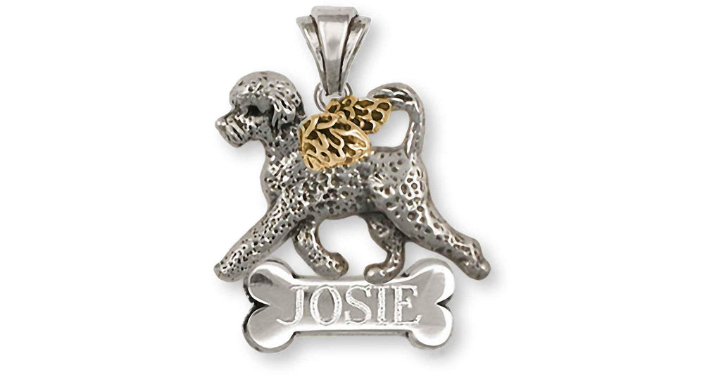 Portuguese Water Dog Charms Portuguese Water Dog Pendant Silver And 14k Gold Portuguese Water Dog Jewelry Portuguese Water Dog jewelry