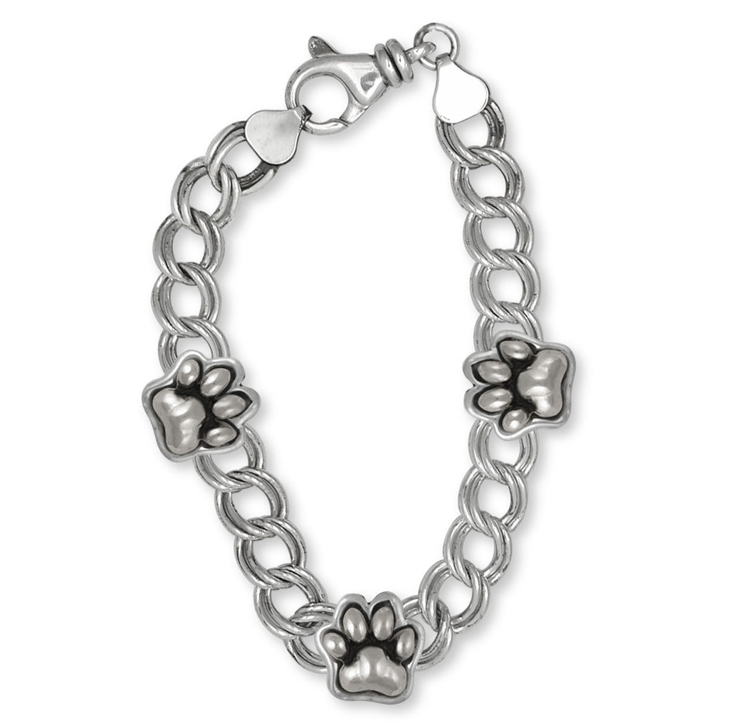 Dog Paw Charms Dog Paw Bracelet Sterling Silver Dog Jewelry Dog Paw jewelry