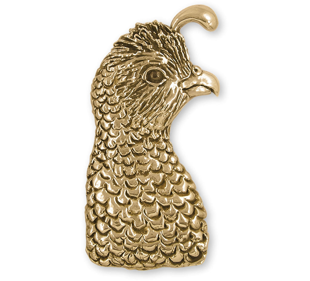 Quail Charms Quail Brooch Pin 14k Gold Vermeil Quail Jewelry Quail jewelry
