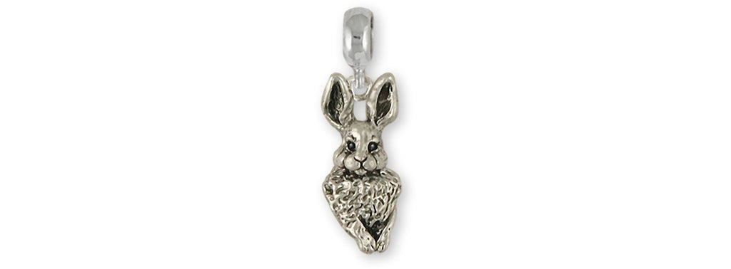 Rabbit Charms Rabbit Charm Slide Sterling Silver Bunny Jewelry Rabbit jewelry