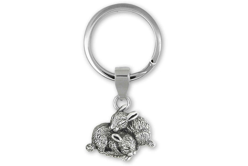 Rabbit Charms Rabbit Key Ring Sterling Silver Bunny Rabbit Jewelry Rabbit jewelry