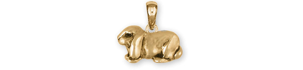 Rabbit Charms Rabbit Pendant 14k Yellow Gold Bunny Rabbit Jewelry Rabbit jewelry