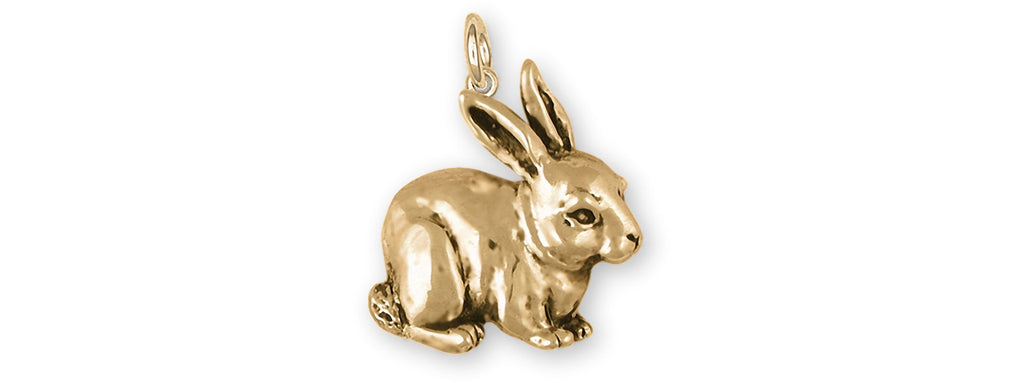 Rabbit Charms Rabbit Charm 14k Yellow Gold Bunny Jewelry Rabbit jewelry