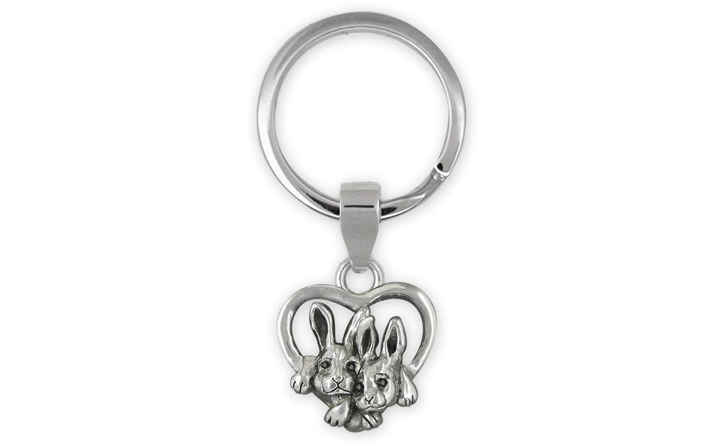 Rabbit Charms Rabbit Key Ring Sterling Silver Rabbit Jewelry Rabbit jewelry