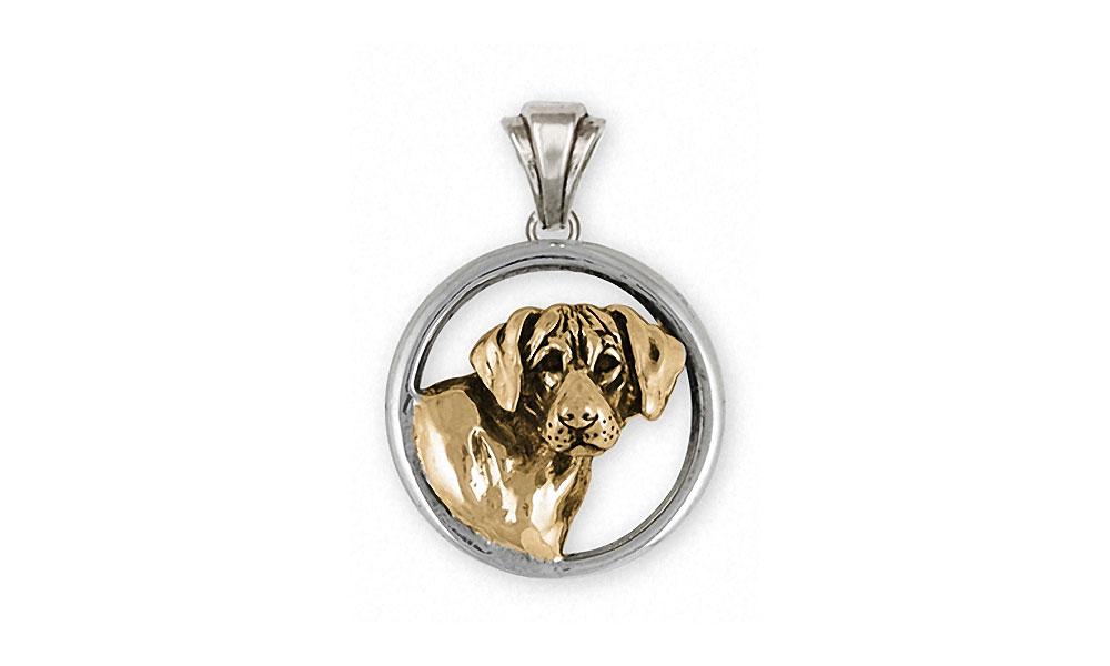 Rhodesian Ridgeback Charms Rhodesian Ridgeback Pendant Silver And 14k Gold Dog Jewelry Rhodesian Ridgeback jewelry