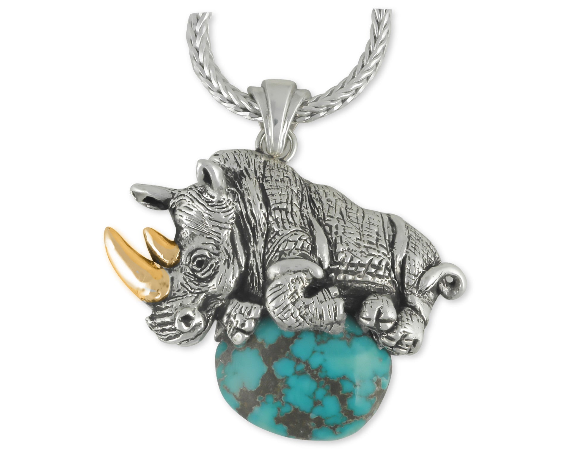 Rhinoceros Wildlife Pendant Sterling Silver Esquivel and Fees
