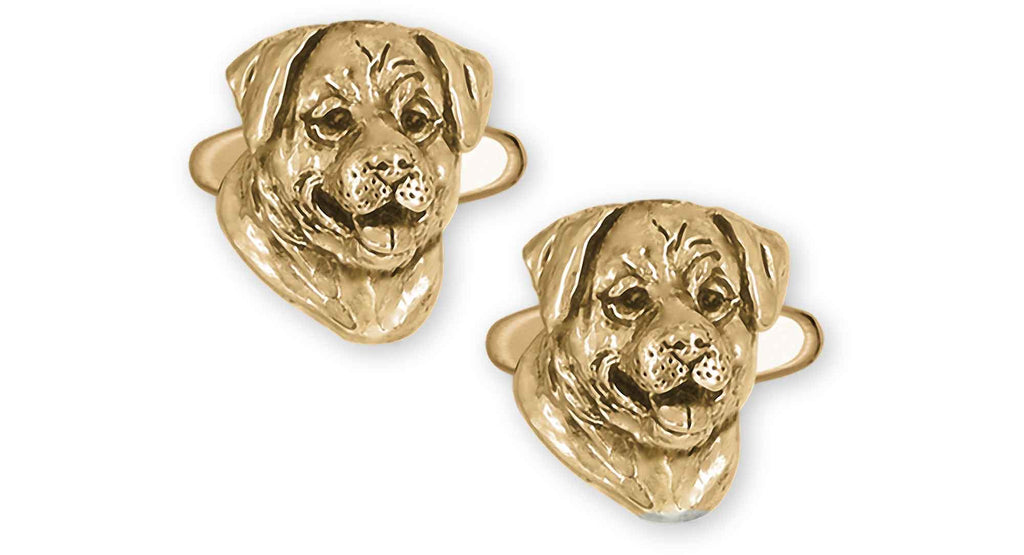 Rottweiler Charms Rottweiler Cufflinks 14k Yellow Gold Rottweiler Jewelry Rottweiler jewelry
