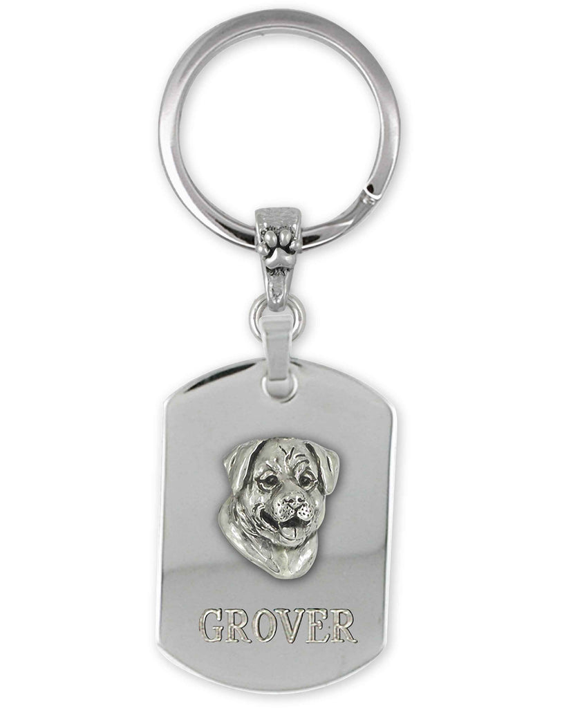 Rottweiler Charms Rottweiler Key Ring Sterling Silver And Stainless Steel Rottweiler Jewelry Rottweiler jewelry