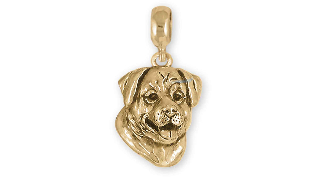 Rottweiler Charms Rottweiler Charm Slide 14k Yellow Gold Rottweiler Jewelry Rottweiler jewelry