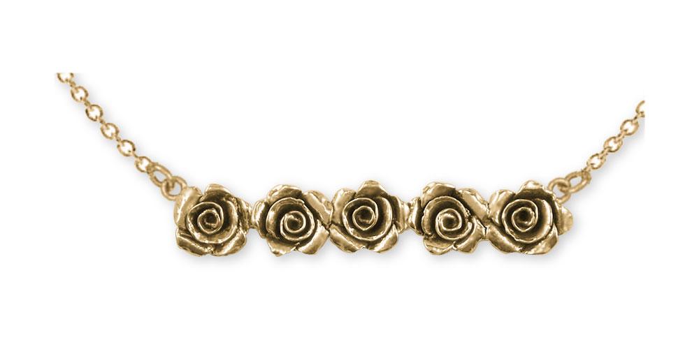 Rose Charms Rose Necklace 14k Gold Flower Jewelry Rose jewelry
