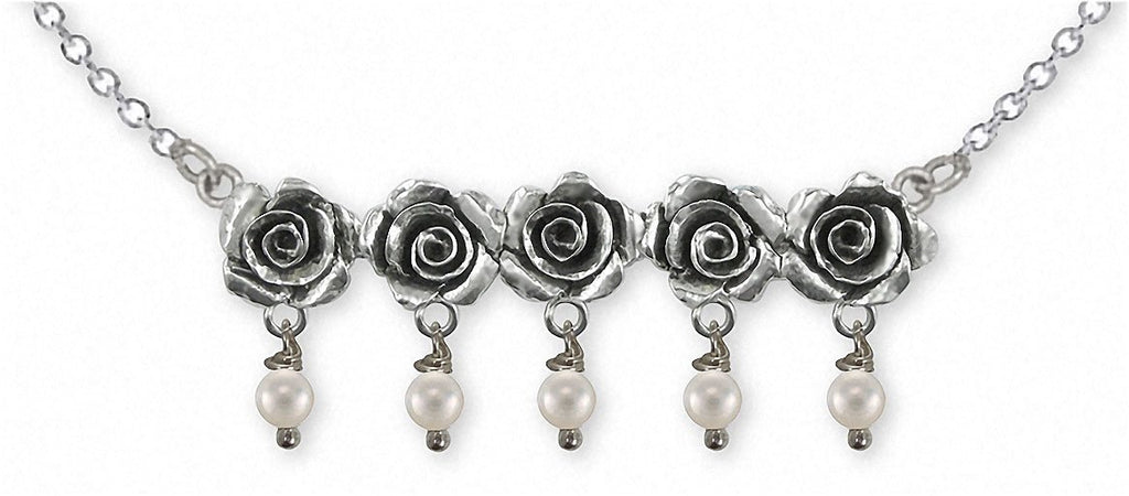 Rose Charms Rose Necklace Sterling Silver Flower Jewelry Rose jewelry