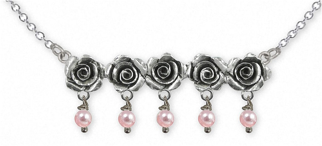 Rose Charms Rose Necklace Sterling Silver Flower Jewelry Rose jewelry