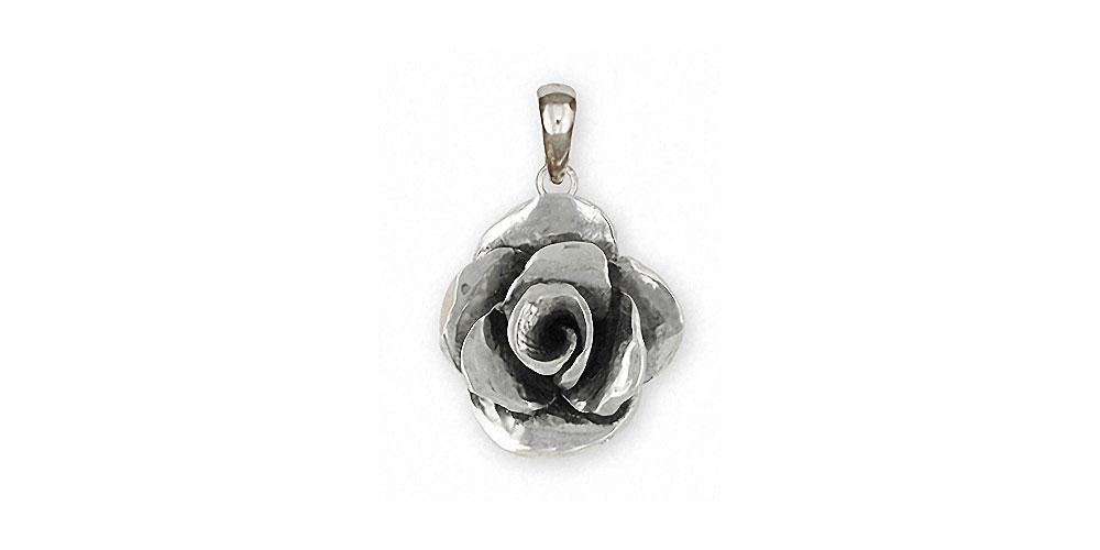 Rose Charms Rose Pendant Sterling Silver Flower Jewelry Rose jewelry