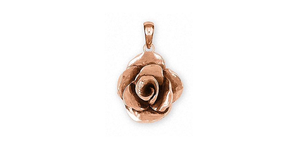 Rose Charms Rose Pendant 14k Rose Gold Flower Jewelry Rose jewelry