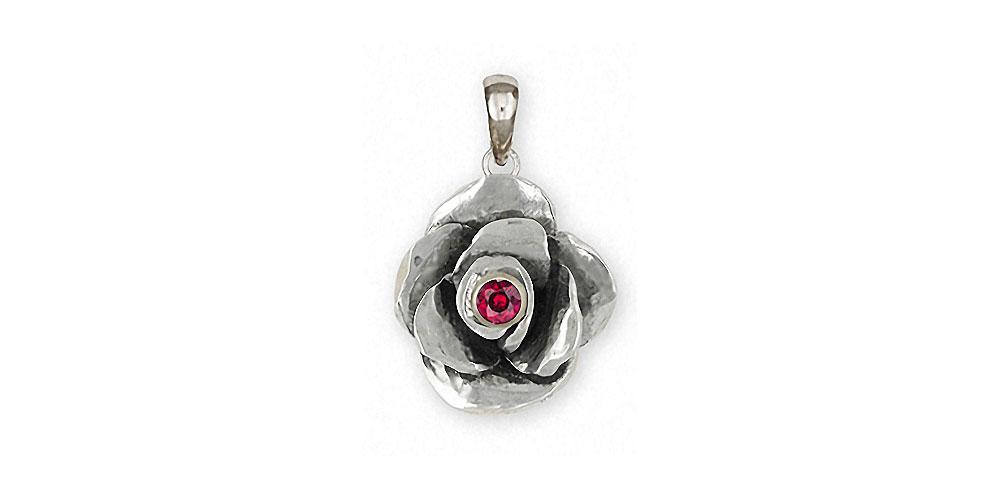 Rose Charms Rose Pendant Sterling Silver Flower Jewelry Rose jewelry
