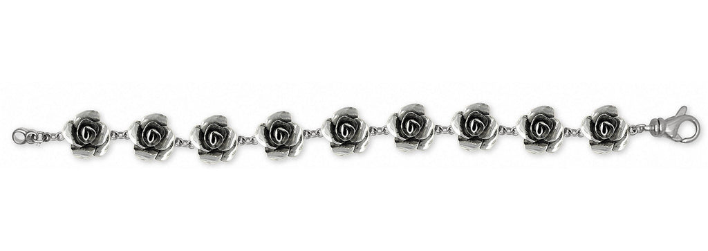 Rose Charms Rose Bracelet Sterling Silver Flower Jewelry Rose jewelry